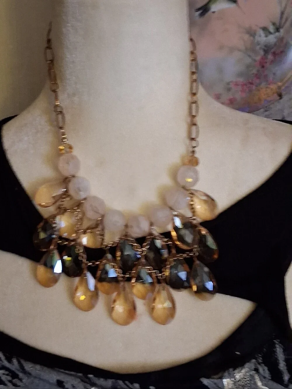Amber Teardrop Statement Necklace - Women's Jewelry